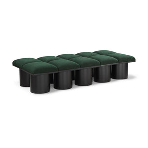 Meridian Pavilion Green Boucle Fabric Bench