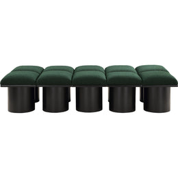 Meridian Pavilion Green Boucle Fabric Bench