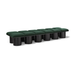 Meridian Pavilion Green Boucle Fabric Bench