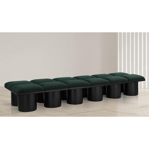 Meridian Pavilion Green Boucle Fabric Bench