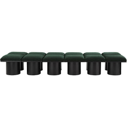 Meridian Pavilion Green Boucle Fabric Bench