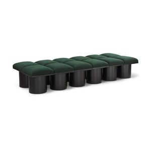 Meridian Pavilion Green Boucle Fabric Bench