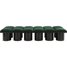 Meridian Pavilion Green Boucle Fabric Bench