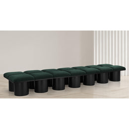 Meridian Pavilion Green Boucle Fabric Bench