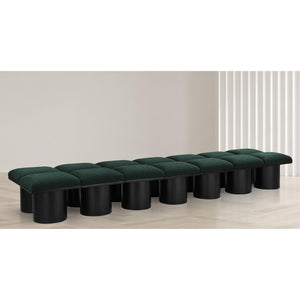 Meridian Pavilion Green Boucle Fabric Bench