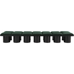Meridian Pavilion Green Boucle Fabric Bench