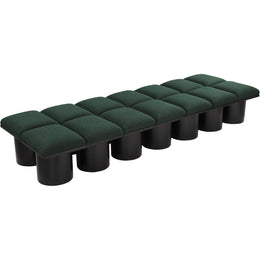 Meridian Pavilion Green Boucle Fabric Bench