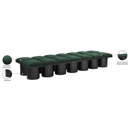 Meridian Pavilion Green Boucle Fabric Bench