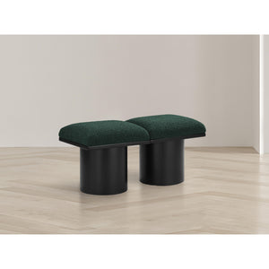 Meridian Pavilion Green Boucle Fabric Bench