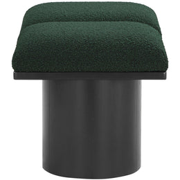 Meridian Pavilion Green Boucle Fabric Bench