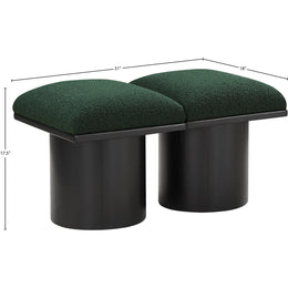 Meridian Pavilion Green Boucle Fabric Bench