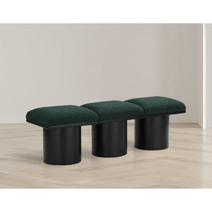Meridian Pavilion Green Boucle Fabric Bench