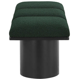 Meridian Pavilion Green Boucle Fabric Bench