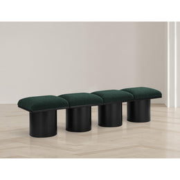 Meridian Pavilion Green Boucle Fabric Bench