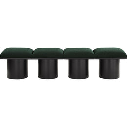 Meridian Pavilion Green Boucle Fabric Bench