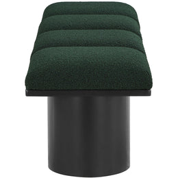 Meridian Pavilion Green Boucle Fabric Bench