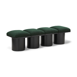 Meridian Pavilion Green Boucle Fabric Bench