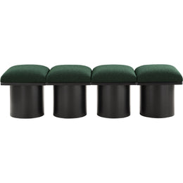 Meridian Pavilion Green Boucle Fabric Bench