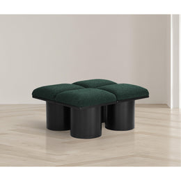 Meridian Pavilion Green Boucle Fabric Bench