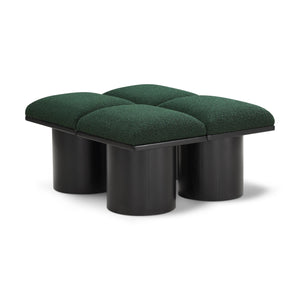 Meridian Pavilion Green Boucle Fabric Bench