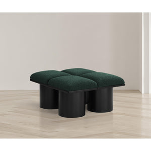 Meridian Pavilion Green Boucle Fabric Bench