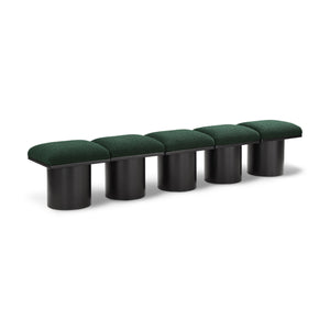 Meridian Pavilion Green Boucle Fabric Bench