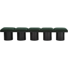 Meridian Pavilion Green Boucle Fabric Bench