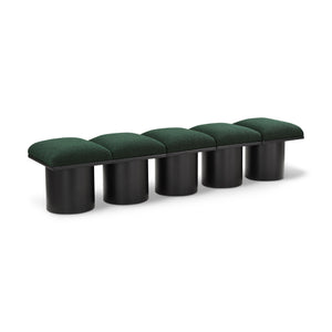 Meridian Pavilion Green Boucle Fabric Bench
