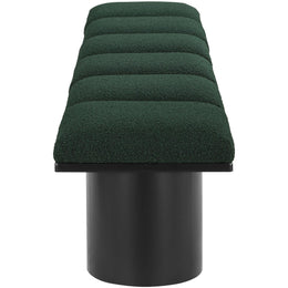 Meridian Pavilion Green Boucle Fabric Bench