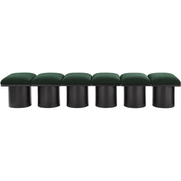 Meridian Pavilion Green Boucle Fabric Bench