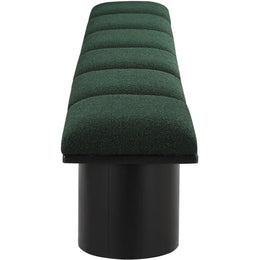 Meridian Pavilion Green Boucle Fabric Bench
