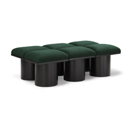 Meridian Pavilion Green Boucle Fabric Bench