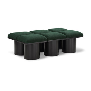 Meridian Pavilion Green Boucle Fabric Bench