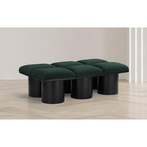 Meridian Pavilion Green Boucle Fabric Bench