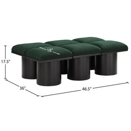 Meridian Pavilion Green Boucle Fabric Bench