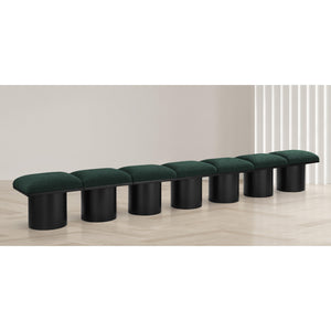 Meridian Pavilion Green Boucle Fabric Bench