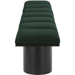Meridian Pavilion Green Boucle Fabric Bench