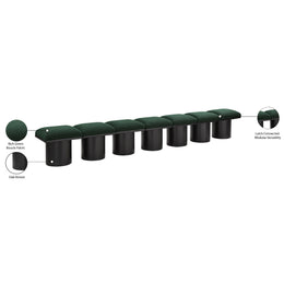 Meridian Pavilion Green Boucle Fabric Bench