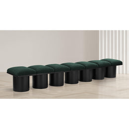 Meridian Pavilion Green Boucle Fabric Bench