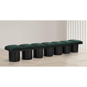 Meridian Pavilion Green Boucle Fabric Bench