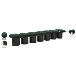 Meridian Pavilion Green Boucle Fabric Bench