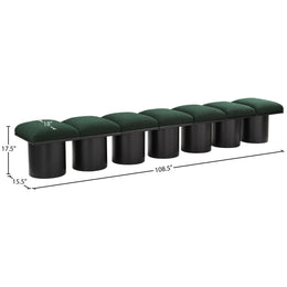 Meridian Pavilion Green Boucle Fabric Bench
