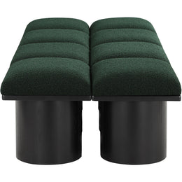 Meridian Pavilion Green Boucle Fabric Bench