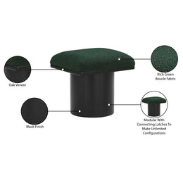 Meridian Pavilion Green Boucle Fabric Bench/Stool