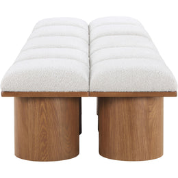 Meridian Pavilion Cream Boucle Fabric Bench