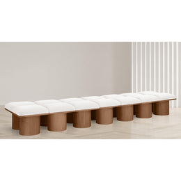 Meridian Pavilion Cream Boucle Fabric Bench