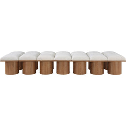 Meridian Pavilion Cream Boucle Fabric Bench