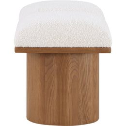 Meridian Pavilion Cream Boucle Fabric Bench