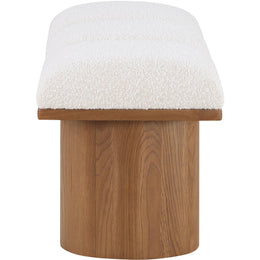 Meridian Pavilion Cream Boucle Fabric Bench