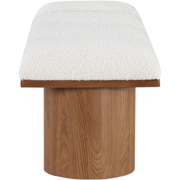 Meridian Pavilion Cream Boucle Fabric Bench